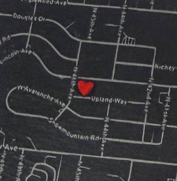‘Home is Where the Heart Is’ custom map slate coaster set (4)